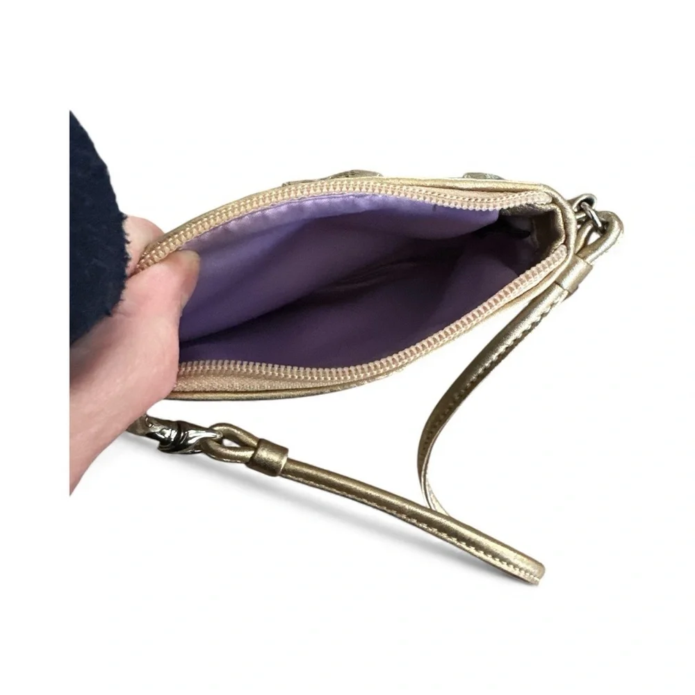 NWOT Coach Metallic Signature Wristlet